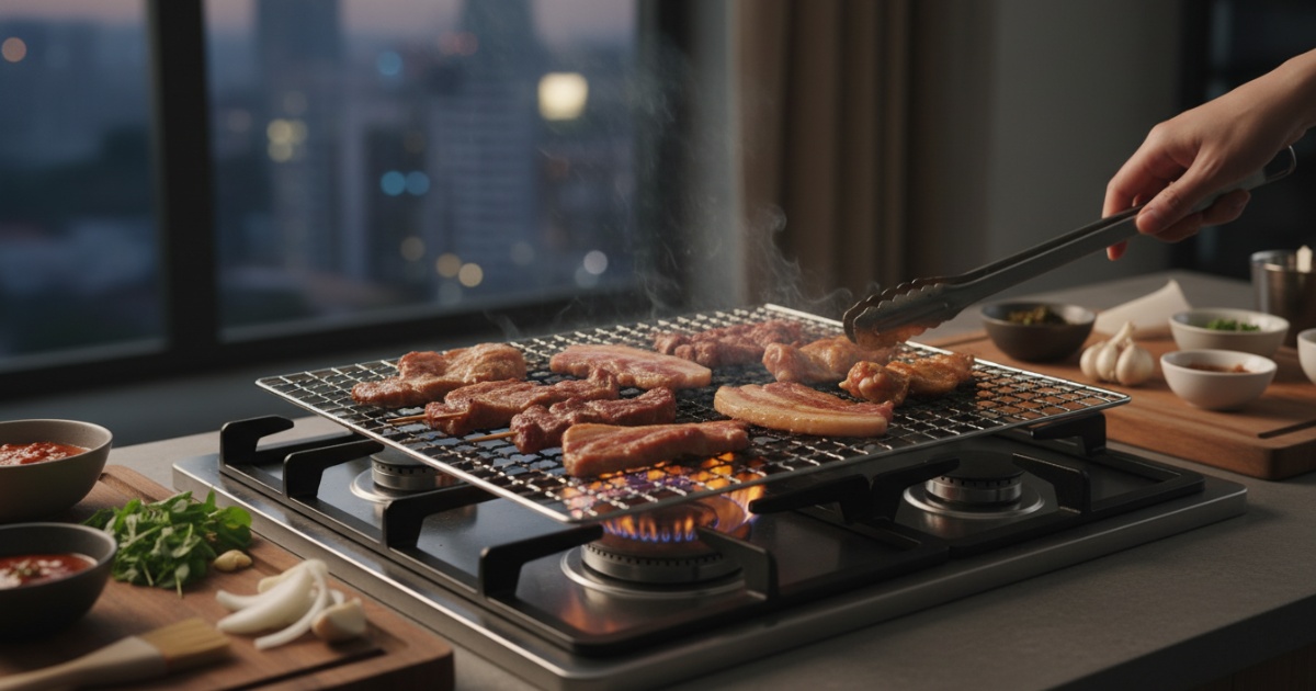 Hướng dẫn các bước nướng thịt bằng bếp gas tại nhà