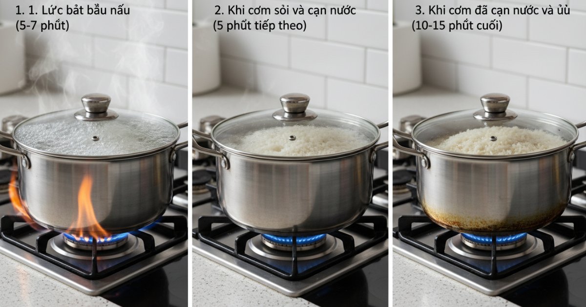 Bí quyết căn chỉnh lửa khi nấu cơm bếp ga