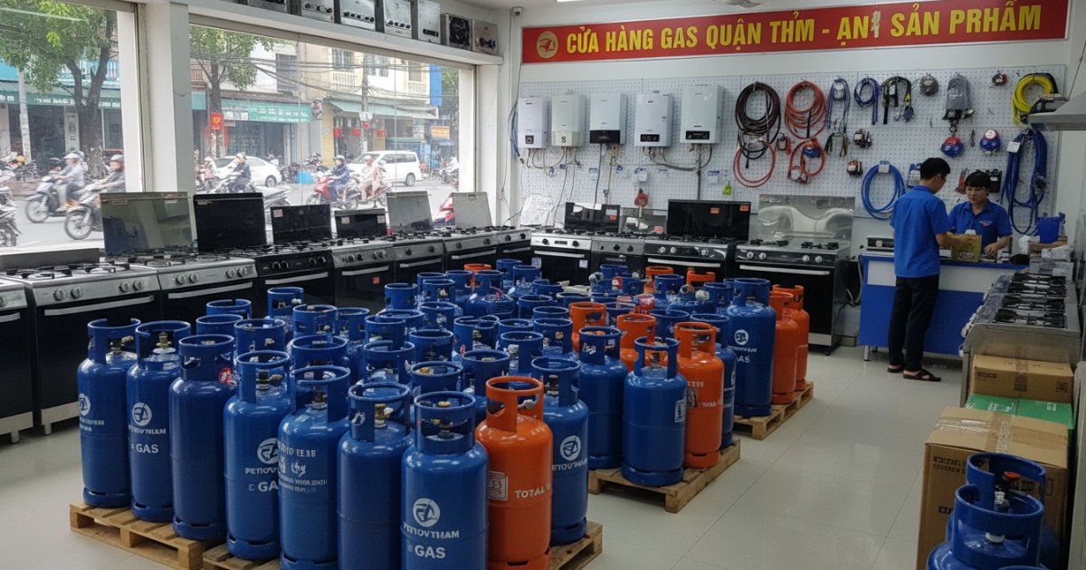 Các sản phẩm đa dạng tại cửa hàng gas quận Tân Bình