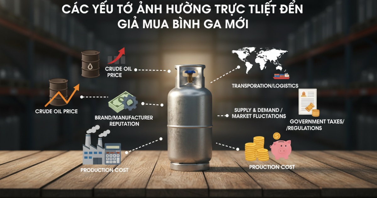 Các yếu tố ảnh hưởng trực tiếp đến giá mua bình ga mới
