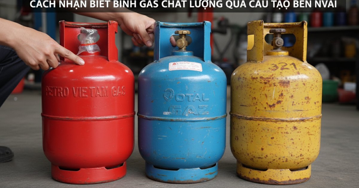 Cách nhận biết bình gas chất lượng qua cấu tạo bên ngoài