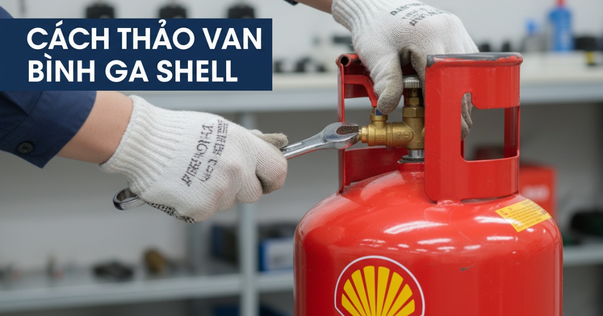 cách tháo van bình ga shell