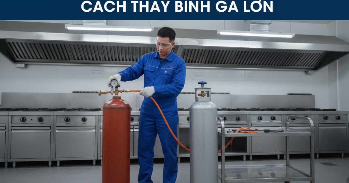 cách thay bình ga lớn