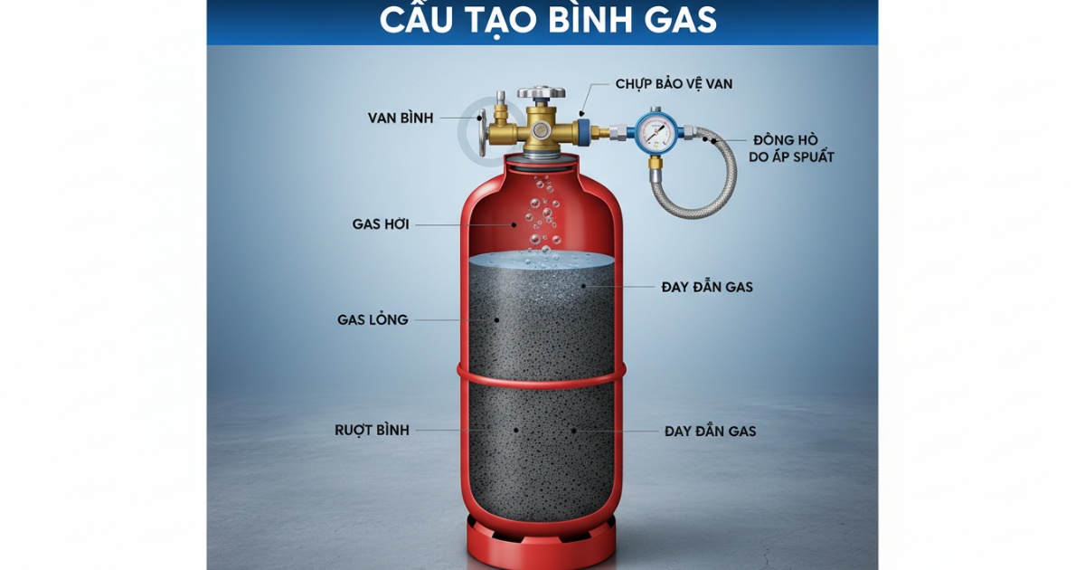 Cấu tạo bình gas