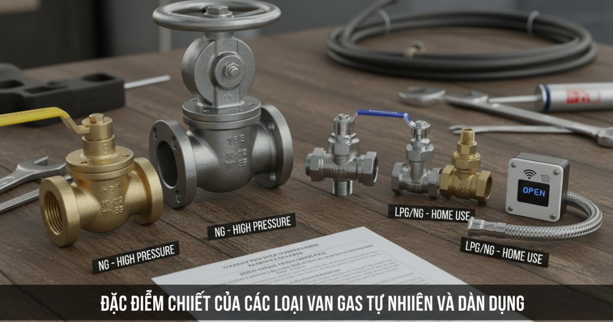 Đặc điểm chi tiết của các loại van gas tự nhiên và dân dụng