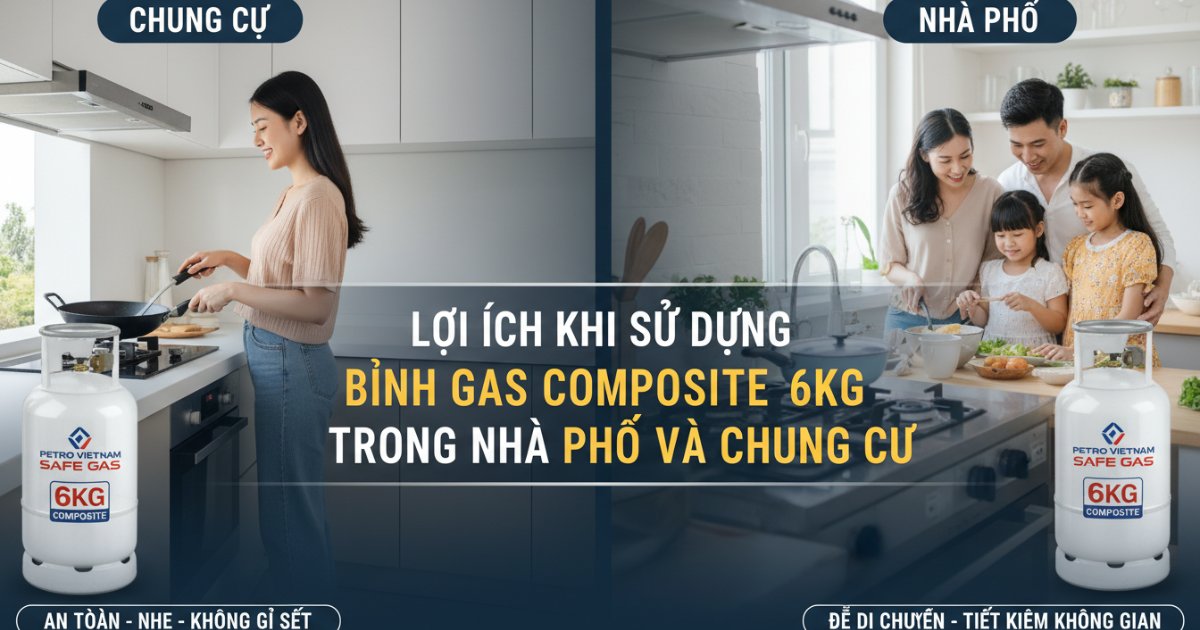 Lợi ích khi sử dụng bình gas composite 6kg trong nhà phố và chung cư