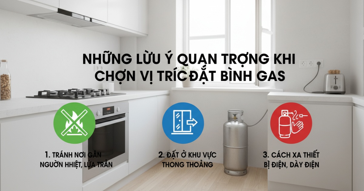 Những lưu ý quan trọng khi chọn vị trí đặt bình gas