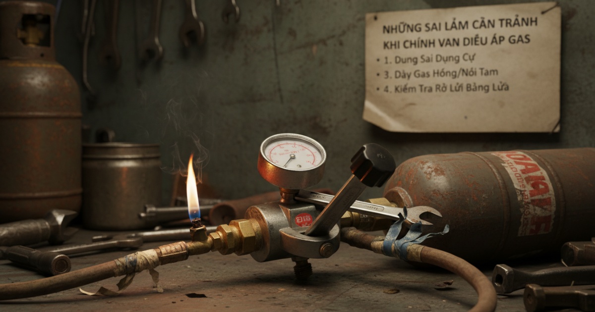 Những sai lầm cần tránh khi thực hiện chỉnh van điều áp gas