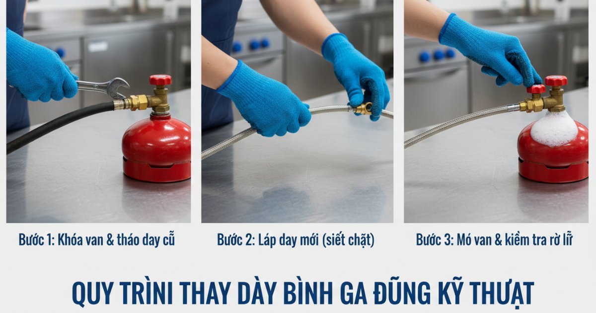 thay dây bình ga