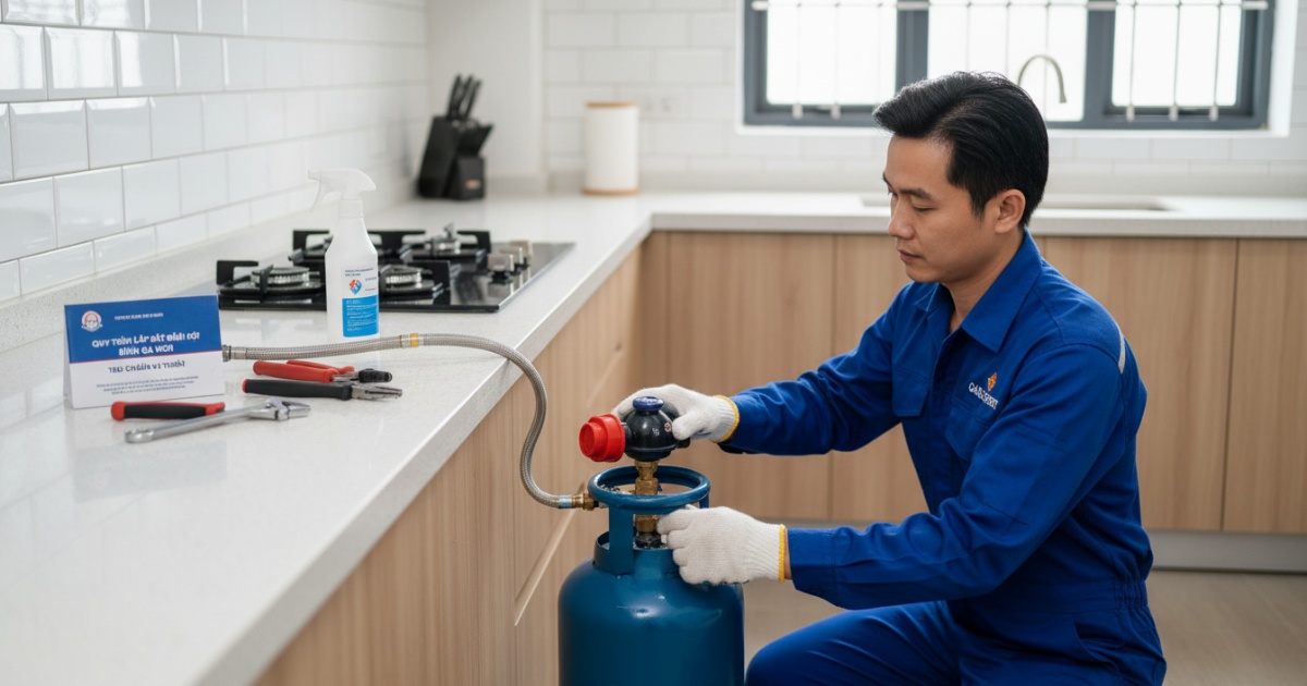 Quy trình lắp đặt bình ga mua mới đúng tiêu chuẩn kỹ thuật