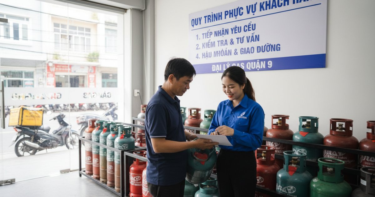 Quy trình phục vụ khách hàng tại đại lý gas quận 9