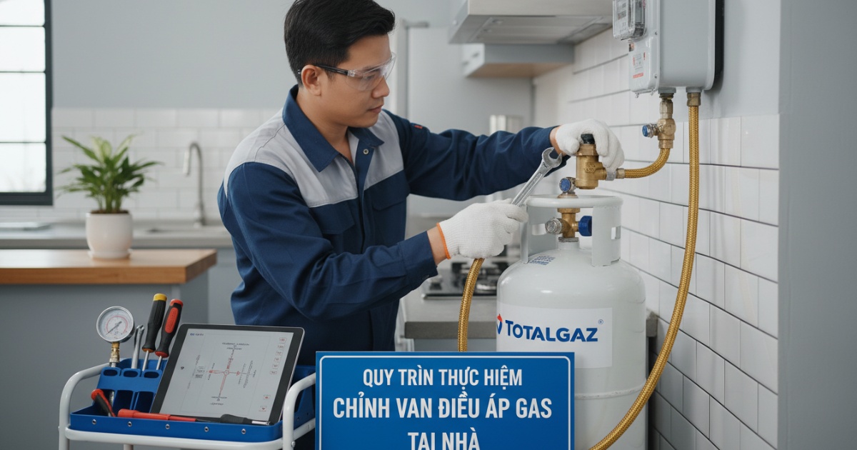 Quy trình thực hiện chỉnh van điều áp gas tại nhà
