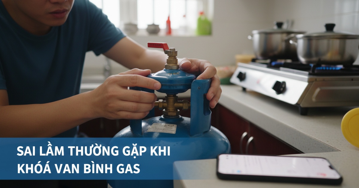Sai lầm thường gặp khi tìm cách khoá van bình gas