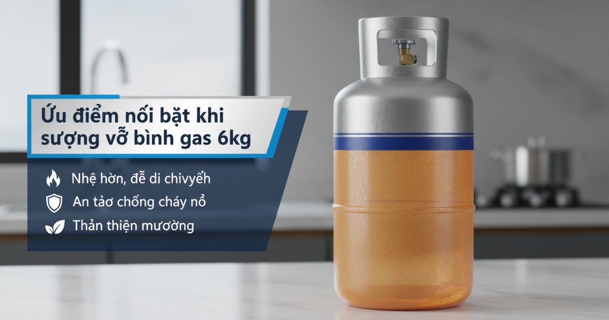 Ưu điểm nổi bật khi sử dụng vỏ bình gas 6kg