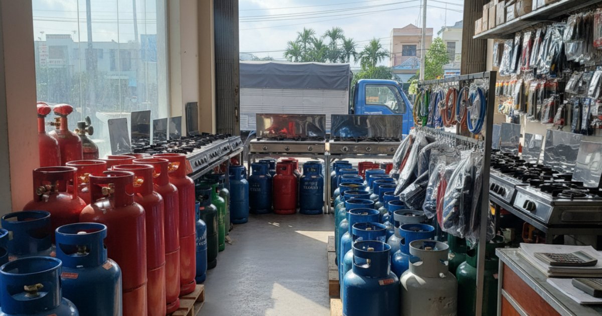 Các sản phẩm đa dạng tại cửa hàng gas quận Tân Bình