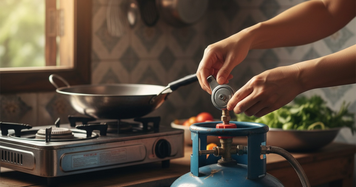 Hướng dẫn chi tiết cách mở bình ga để nấu ăn