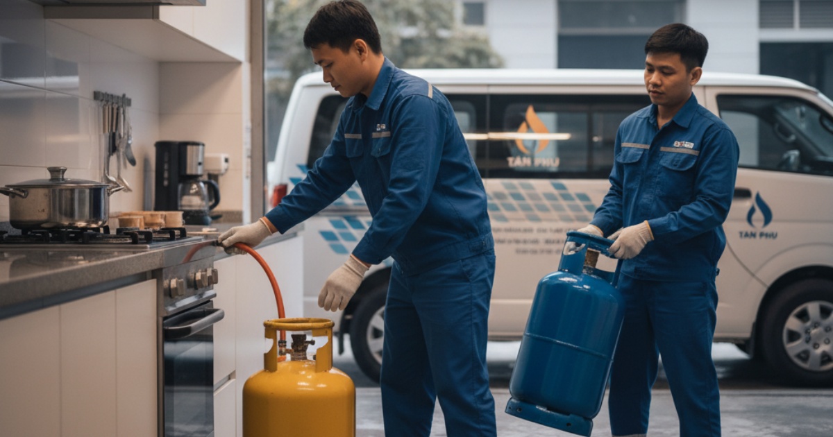 Quy trình đổi gas Tân Phú chuyên nghiệp và nhanh chóng